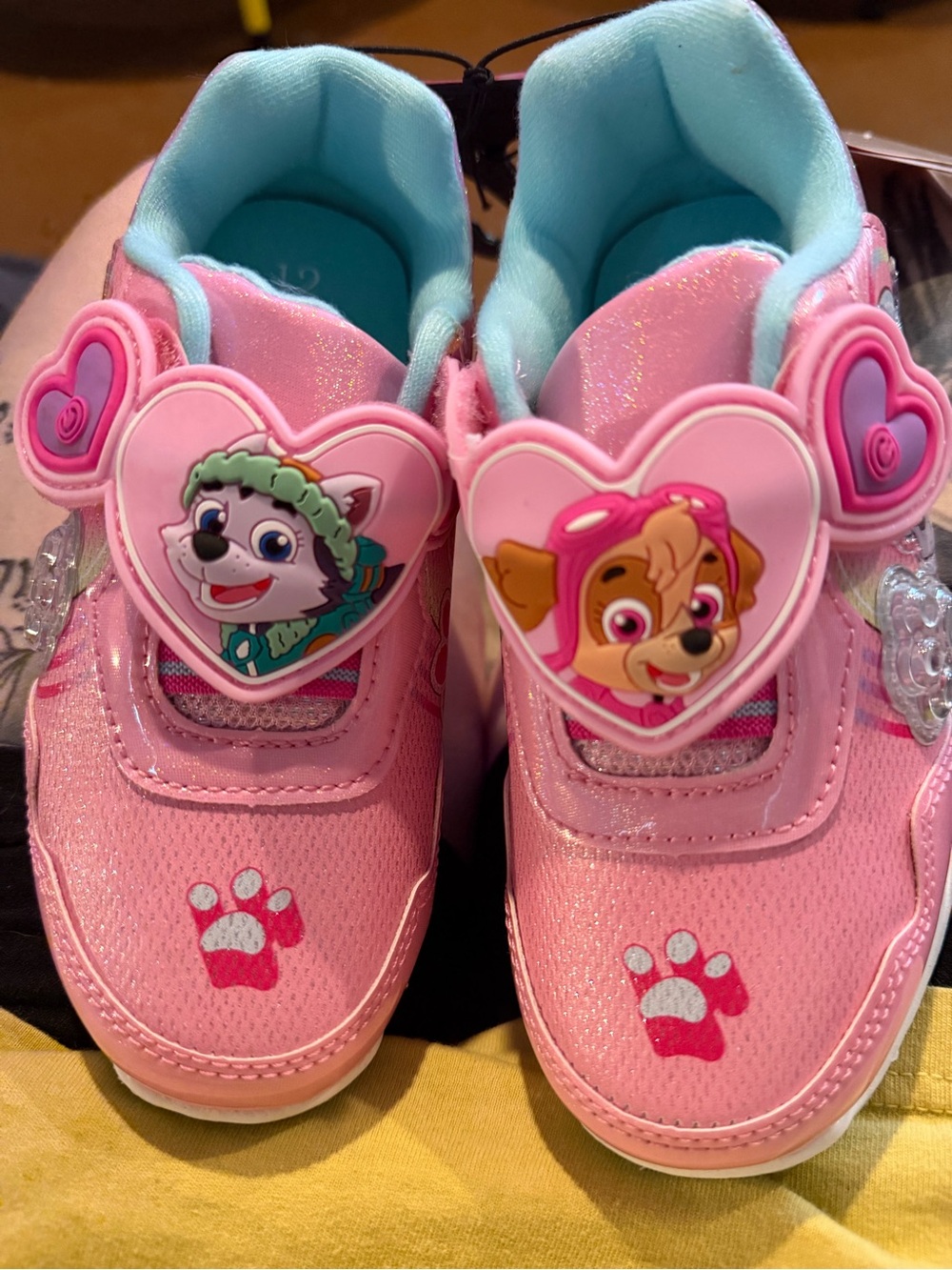 Paw Patrol Pink Light-Up Girls Sneakers with Character Hearts